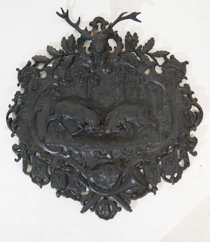 Antique Cast Iron Sporting Wall Plaque (1 of 3)