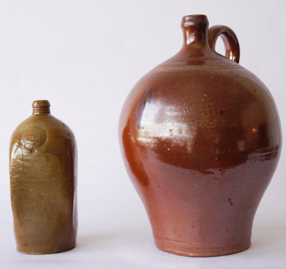 Two Early Salt Glazed English Stoneware Jugs (1 of 3)