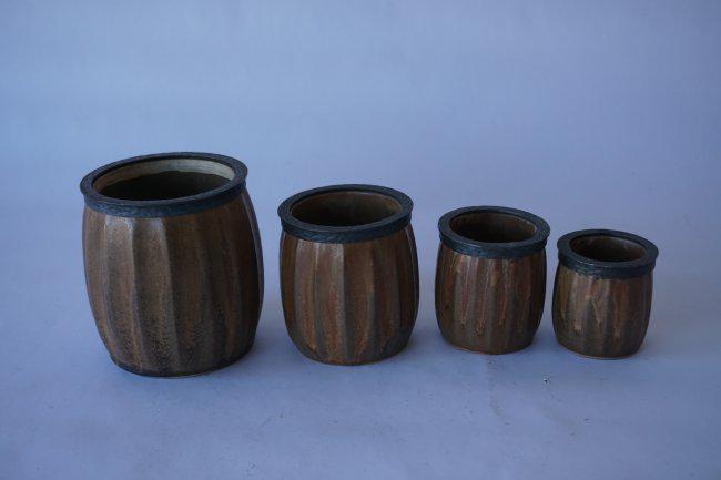 Set Den-Bac Art Deco Pottery Tobacco Jars (1 of 3)