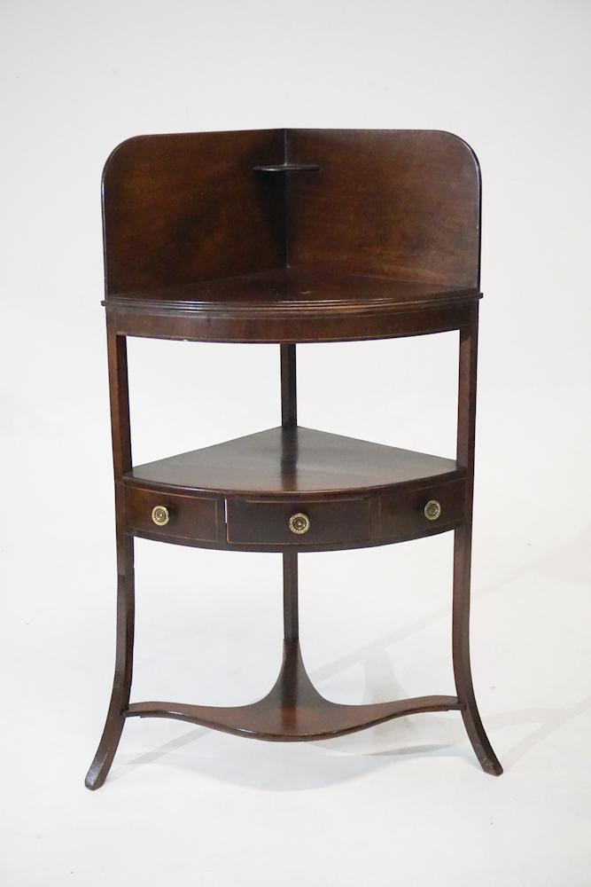 George III Inlaid Mahogany Corner Washstand (1 of 2)