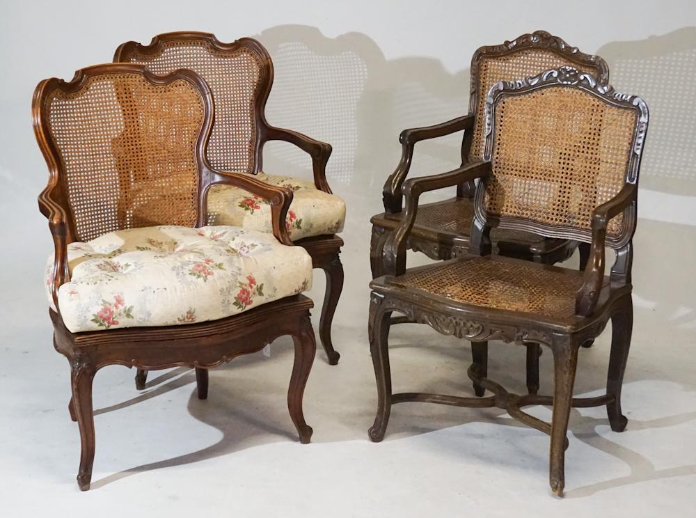 French Provincial Carved & Cane Back Chairs (1 of 7)