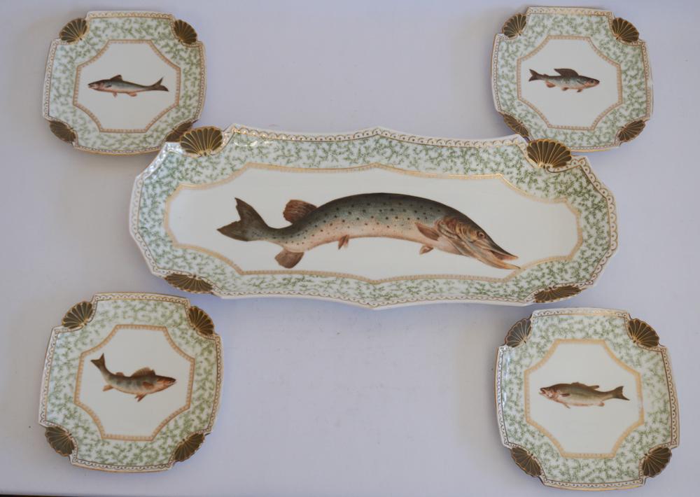 Set French Limoges Fish Serving Plates & Platter (1 of 3)
