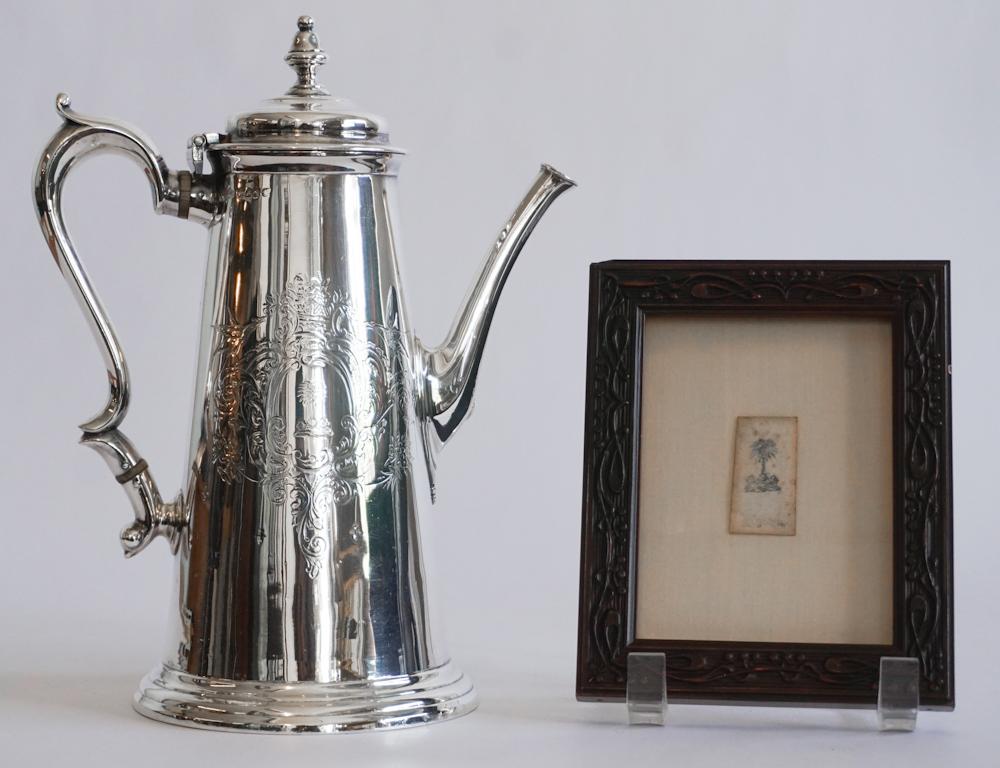 British Regency Palmer Family Crest Silver Tea Pot (1 of 4)