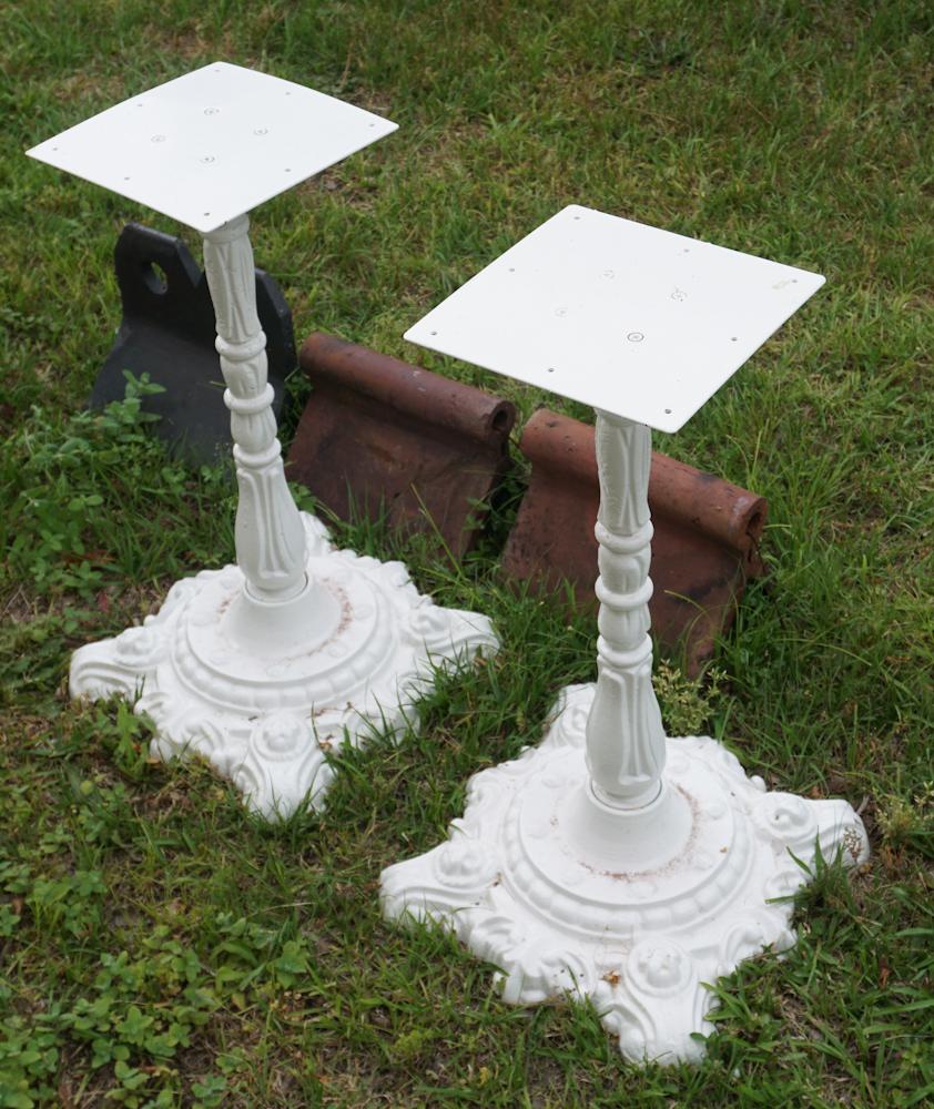Pair Antique Cast Iron Ice Cream Table Bases (1 of 2)