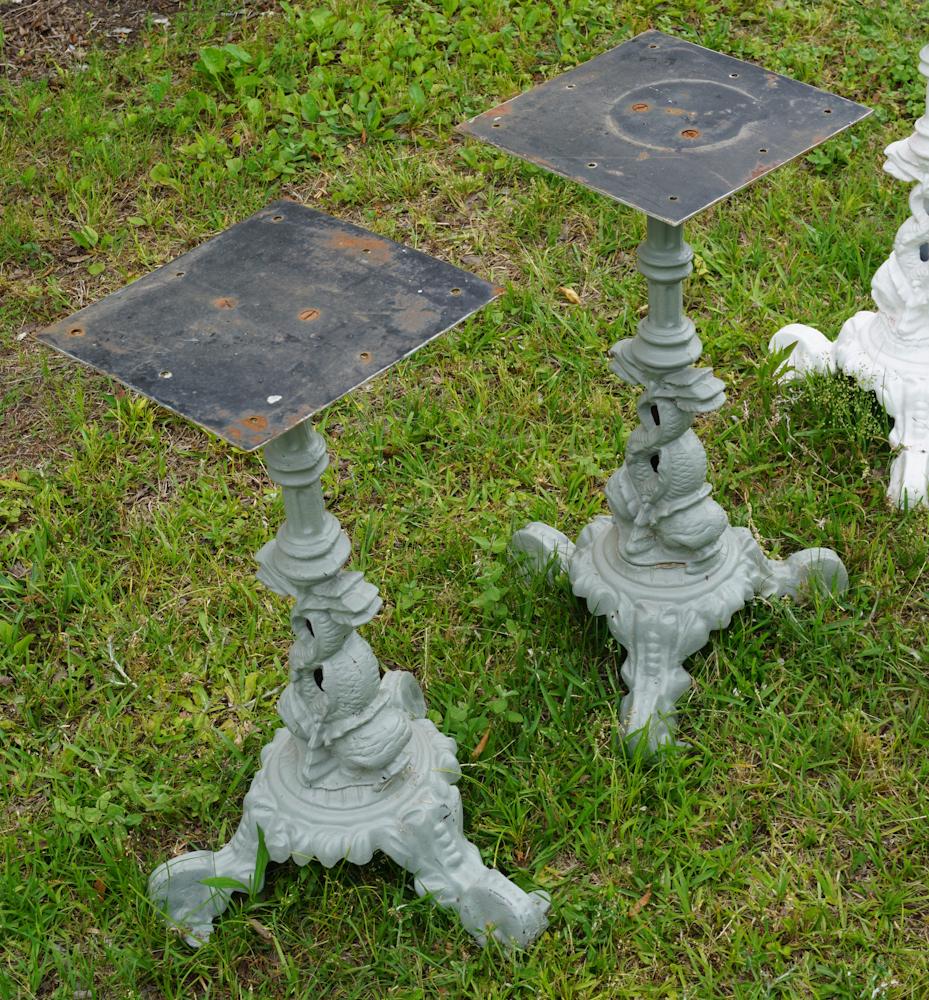 Pair Antique Cast Iron Ice Cream Table Bases (1 of 2)