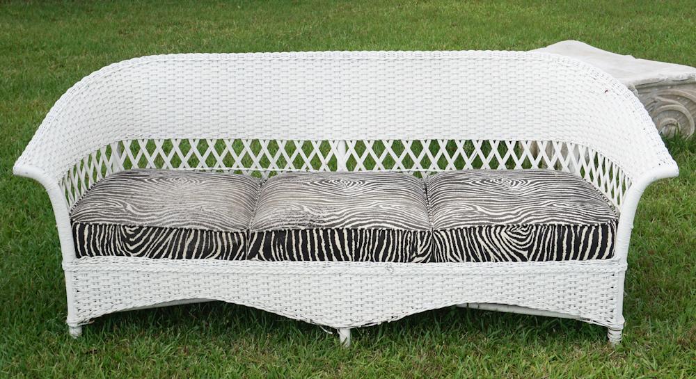 Antique Woven Wicker Sofa or Settee (1 of 2)