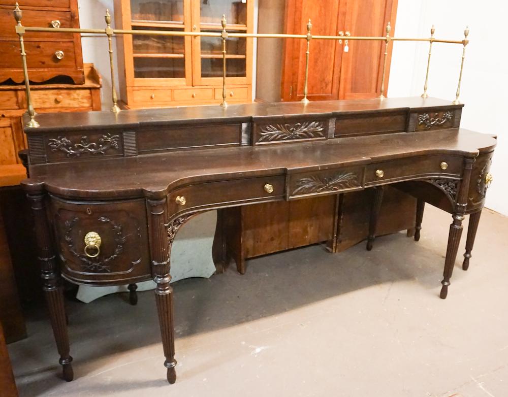 Regency Figured Mahogany Serpentine Sideboard (1 of 7)