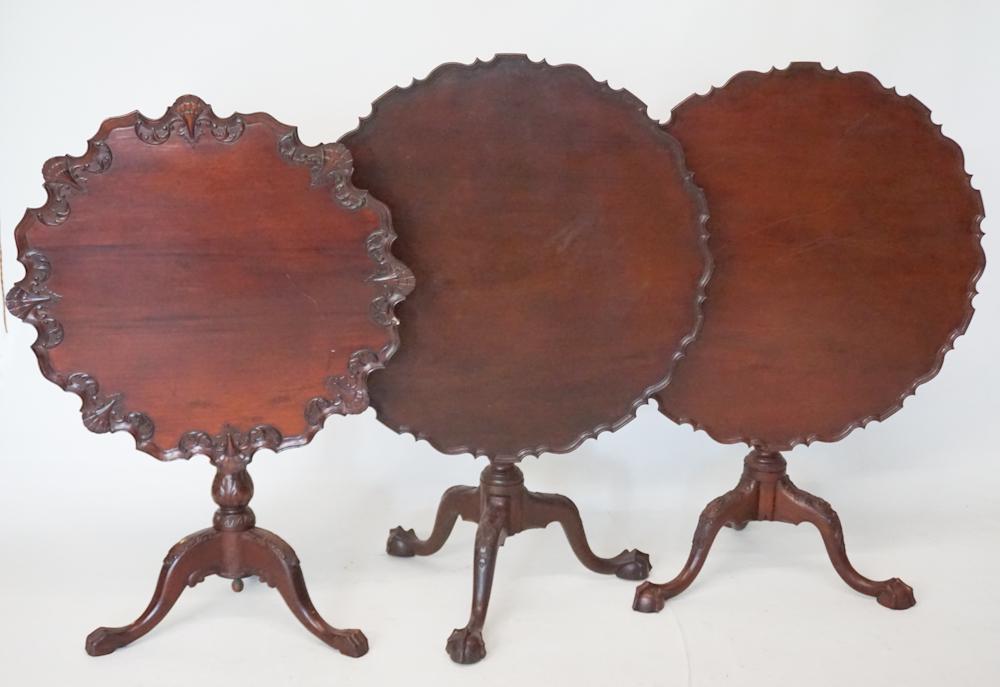 Three Bench Made Carved Mahogany Tea Tables (1 of 4)