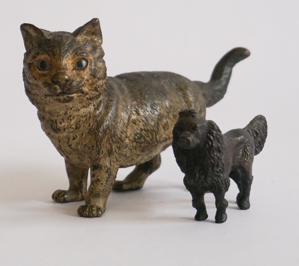 Antique Austrian Bronze Cat & Dog Figure (1 of 3)