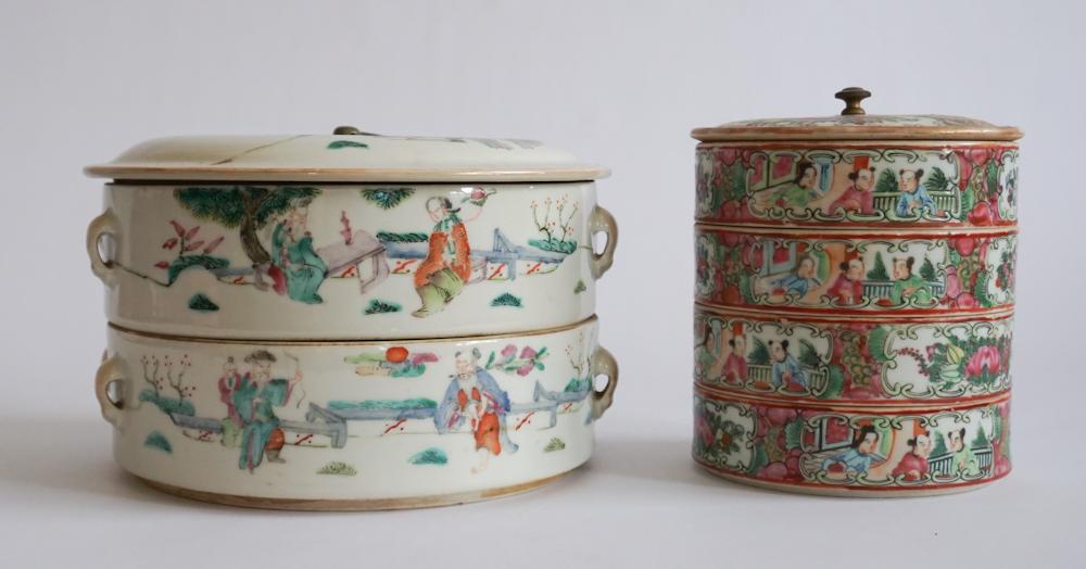 Two Antique Chinese Porcelain Stacking Bowl Sets (1 of 4)