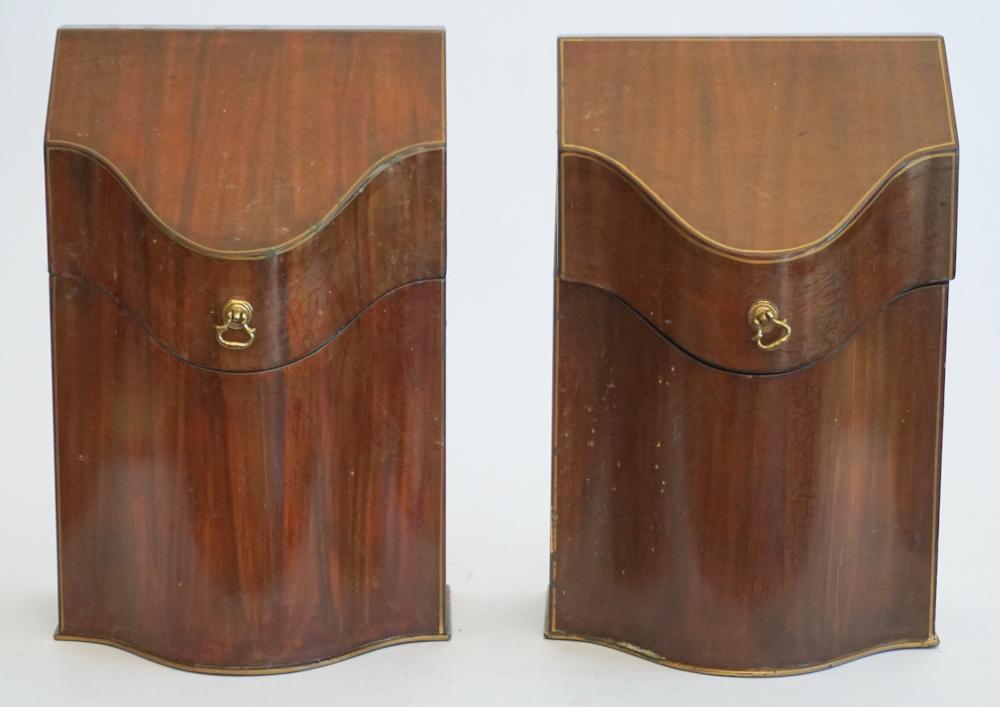 Pair Federal Style Mahogany Knife or Letter Boxes (1 of 3)