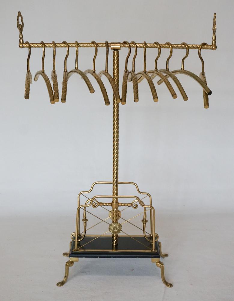 Vintage Art Deco Brass Clothes Stand & Hangers (1 of 2)