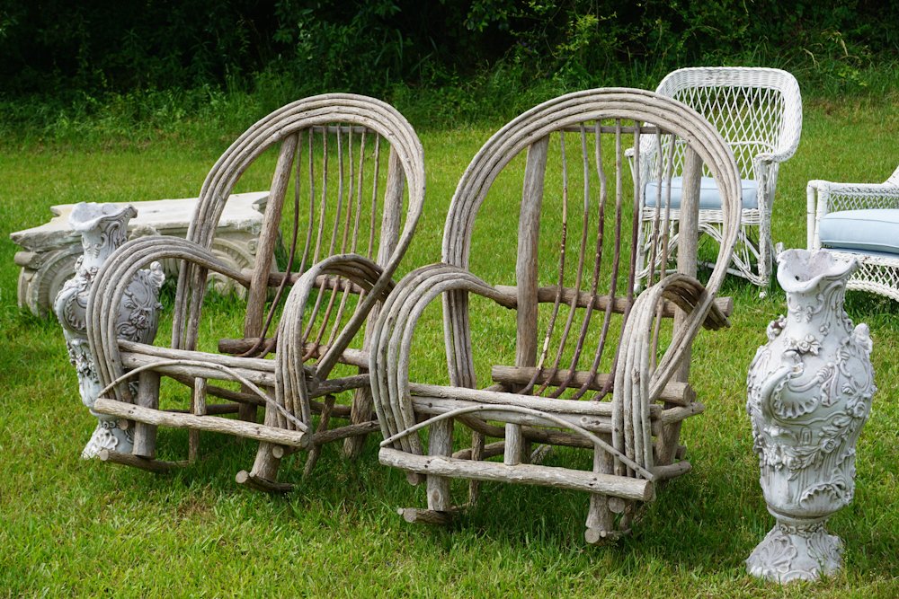 Pair NC Appalachian Bent Wood Arm Chairs (1 of 1)