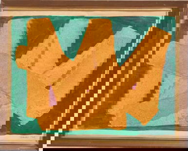 Mary Obering: (New York, 1937-2022) Original abstract work in acrylic on paper signed lower right and dated 1969. Very nice colors throughout. Very good overall condition. W27 1/2" H21 1/4" Sold from the collection