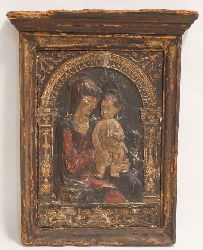 Italian Renaissance Polychrome Stucco Panel (1 of 12)