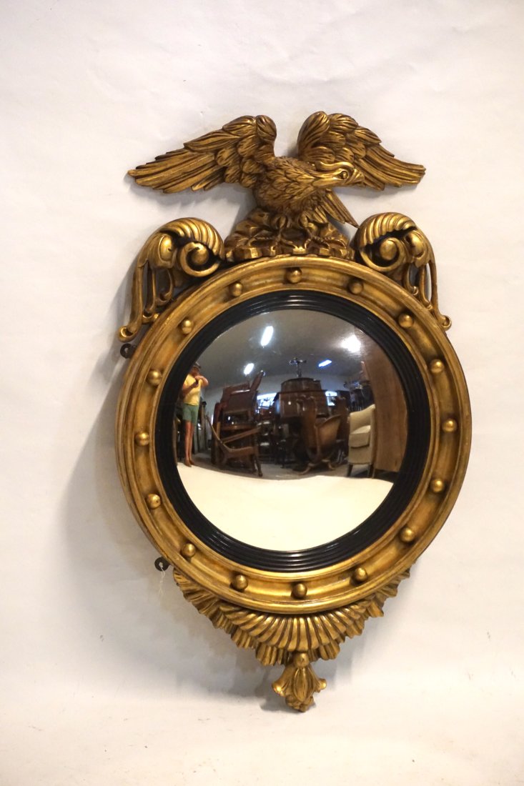 British Regency Gilt Eagle BullsEye Mirror (1 of 4)