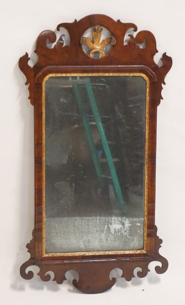 British Chippendale Mahogany Gilt Looking Glass (1 of 5)