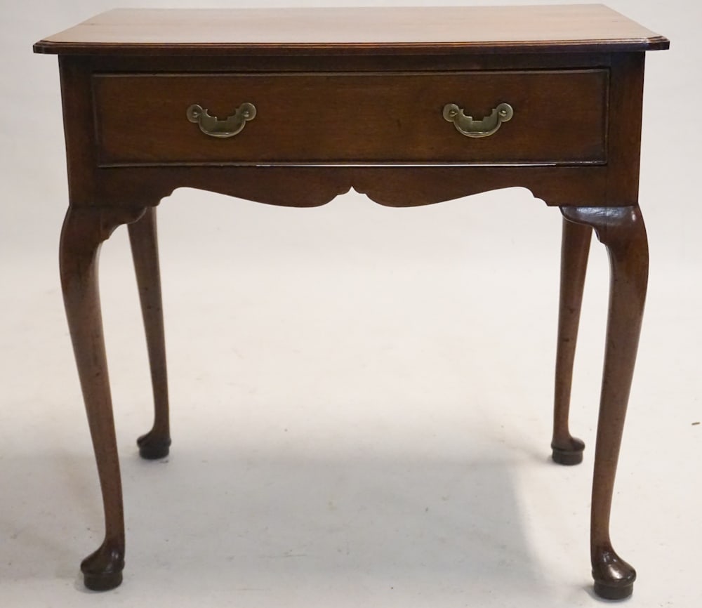 Handsome English Queen Anne Mahogany Side Table (1 of 6)
