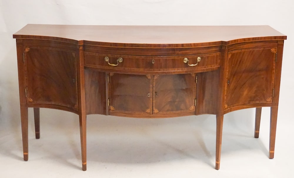 Fine Federal Inlaid Mahogany Serpentine Sideboard (1 of 8)