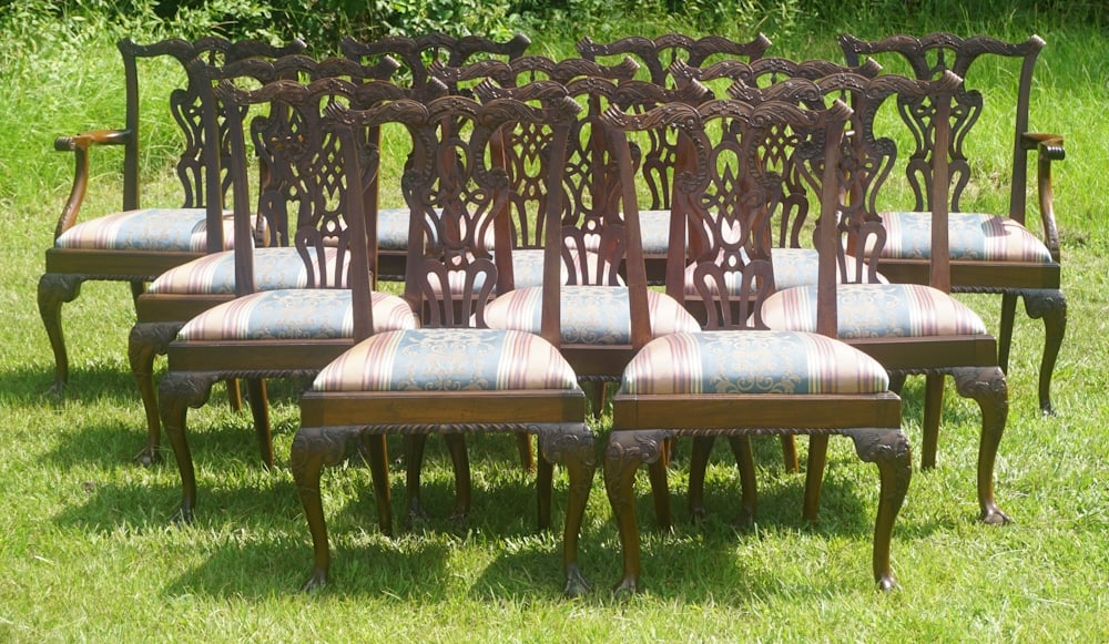 Set English Chippendale Mahogany Dining Chairs (1 of 6)