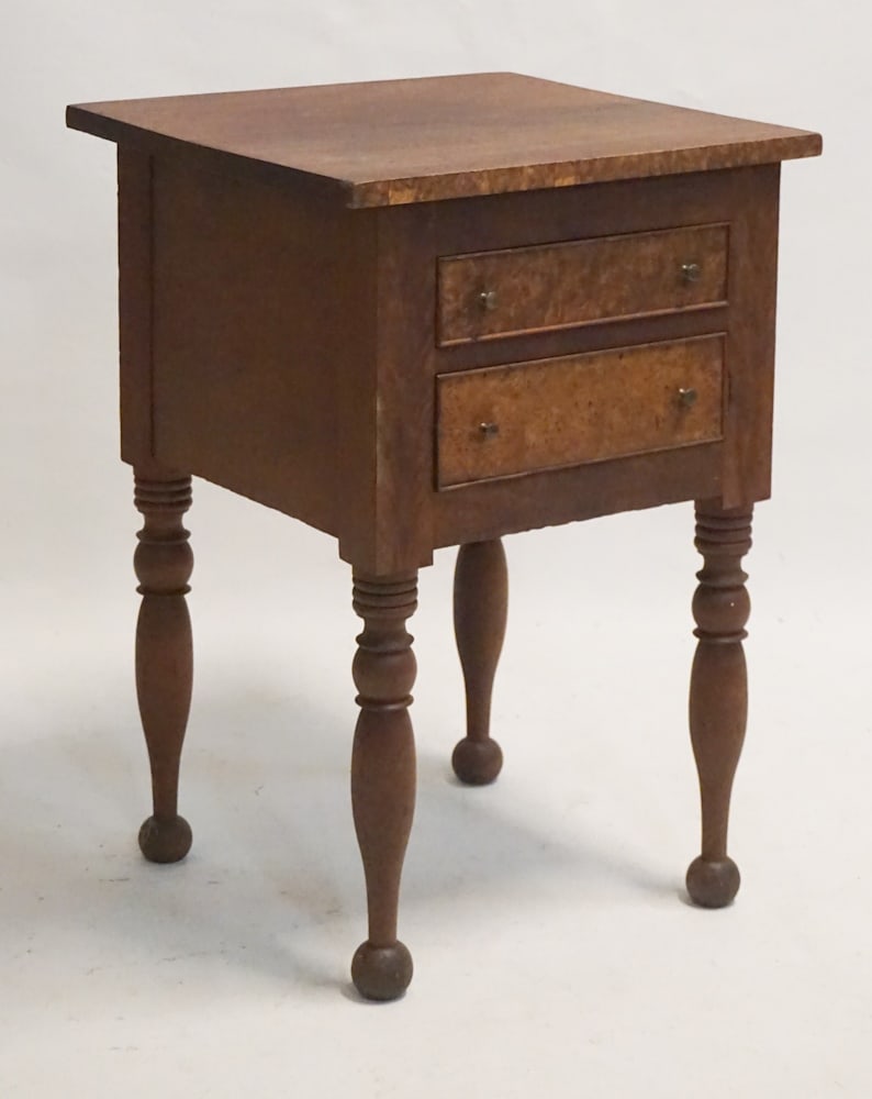 Fine Southern Federal Inlaid Black Walnut Side Table (1 of 3)