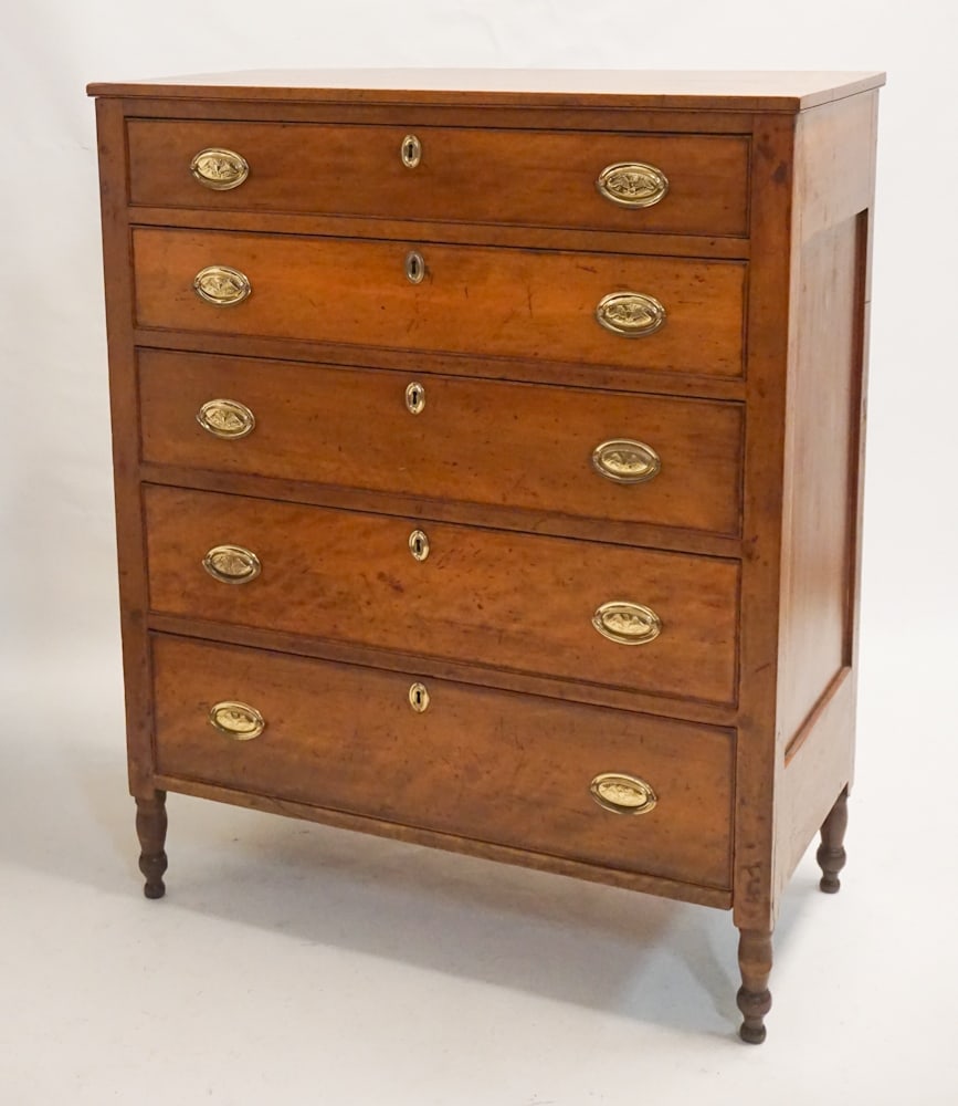 American Federal Figured Cherry Wood Chest (1 of 4)