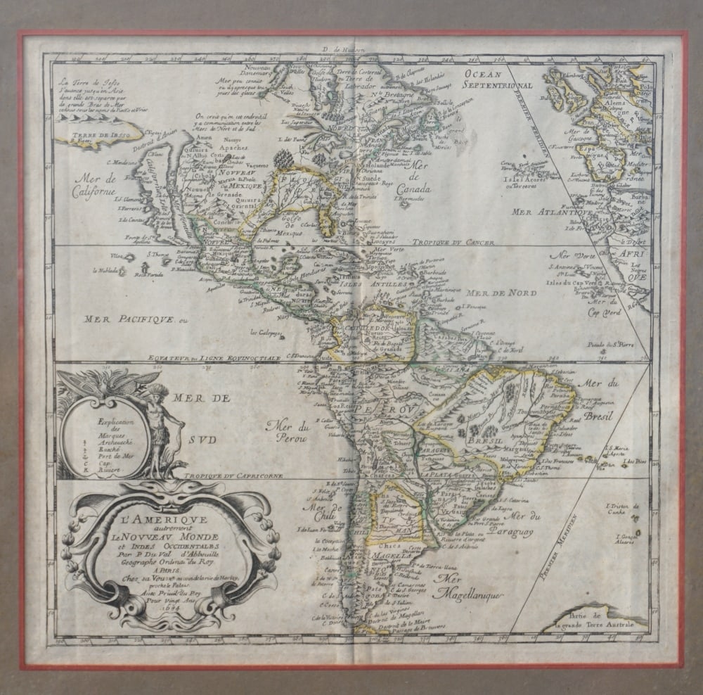 Period 1684 Map North and South American by De Hudson (1 of 3)