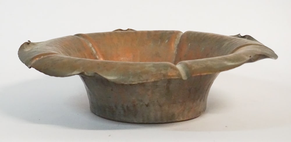Arts & Crafts Period Hammered Copper Centerpiece (1 of 3)