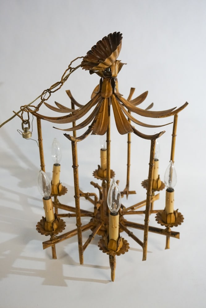 Deco Metal Oriental Style Chandelier or Hall Light (1 of 2)