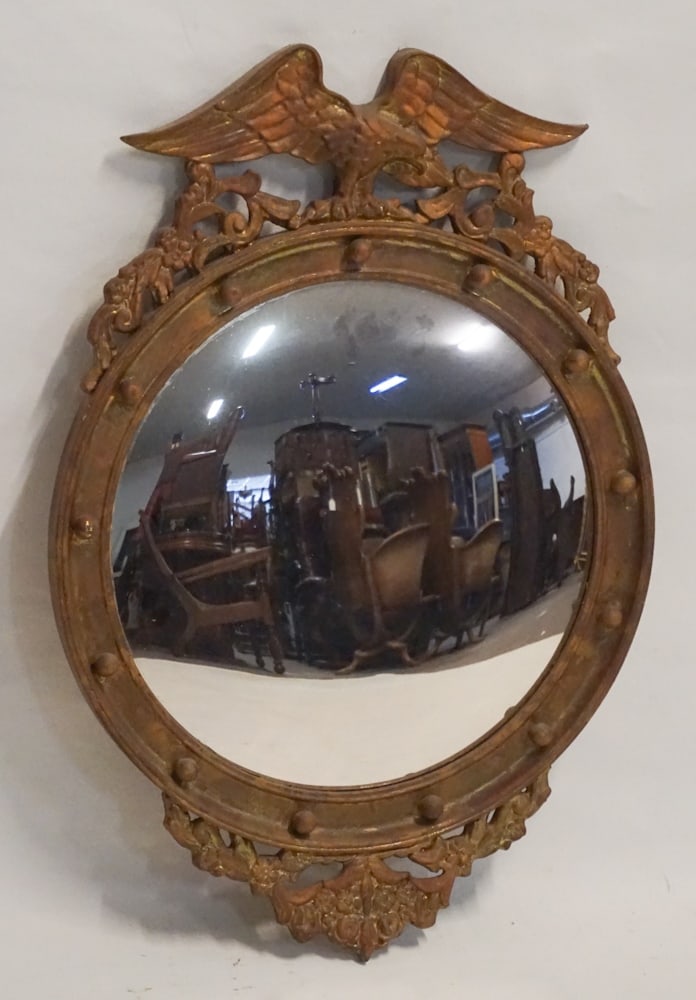 Federal Style Carved & Gilt Bullseye Mirror (1 of 3)
