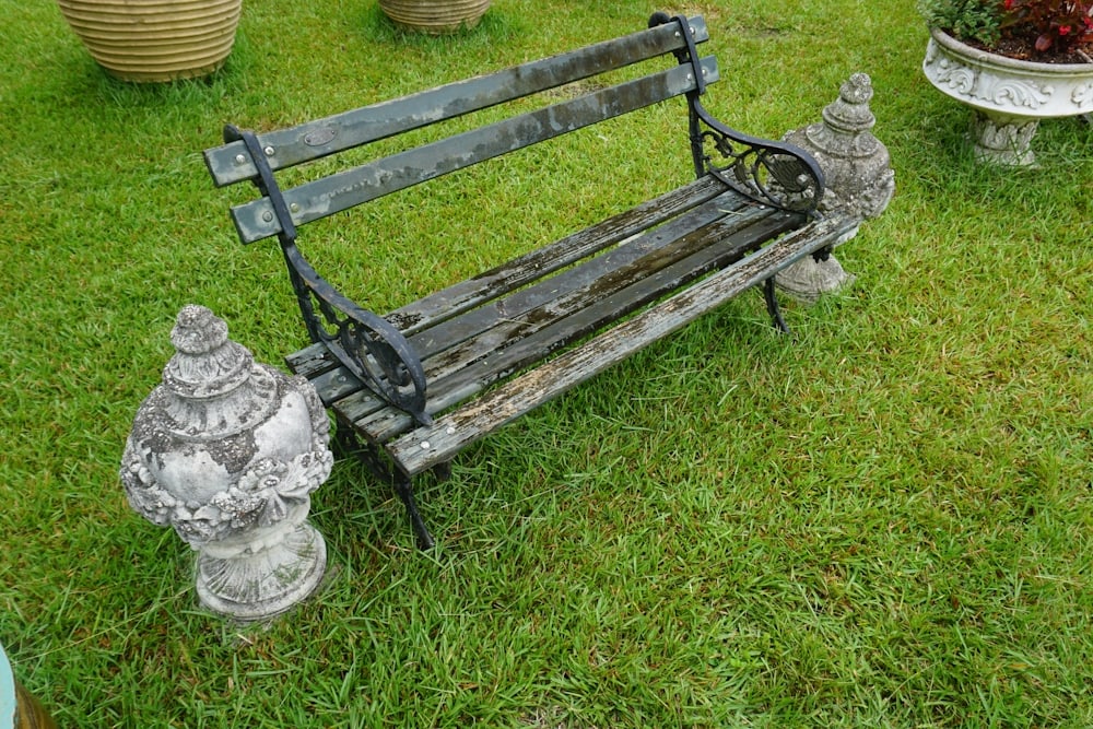 Pair of Antique Cast Stone Garden Capitals or Urns (1 of 3)