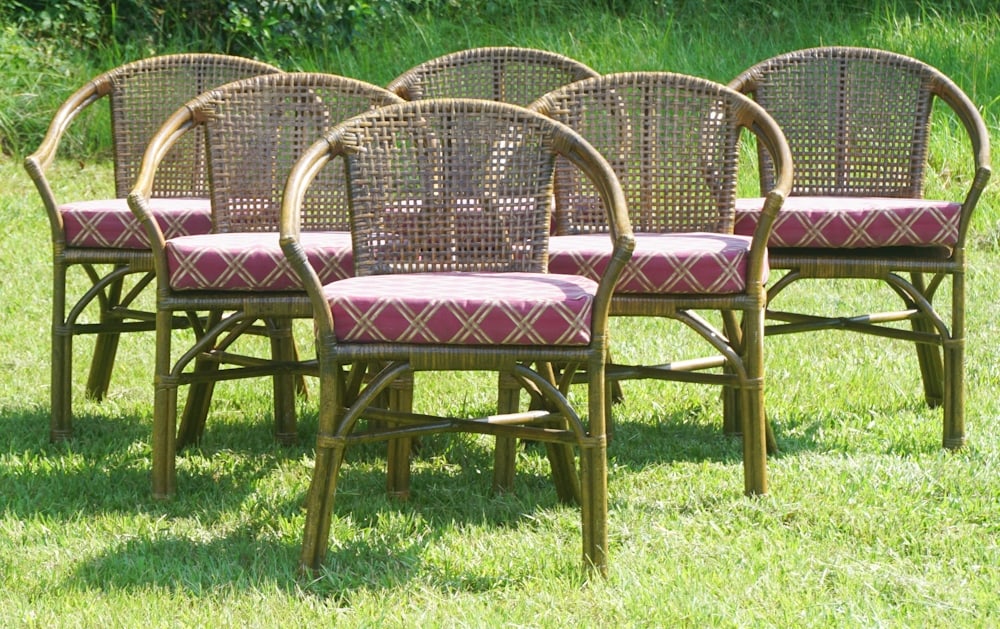 Good Set Vintage Bamboo Rattan Dining Chairs (1 of 6)
