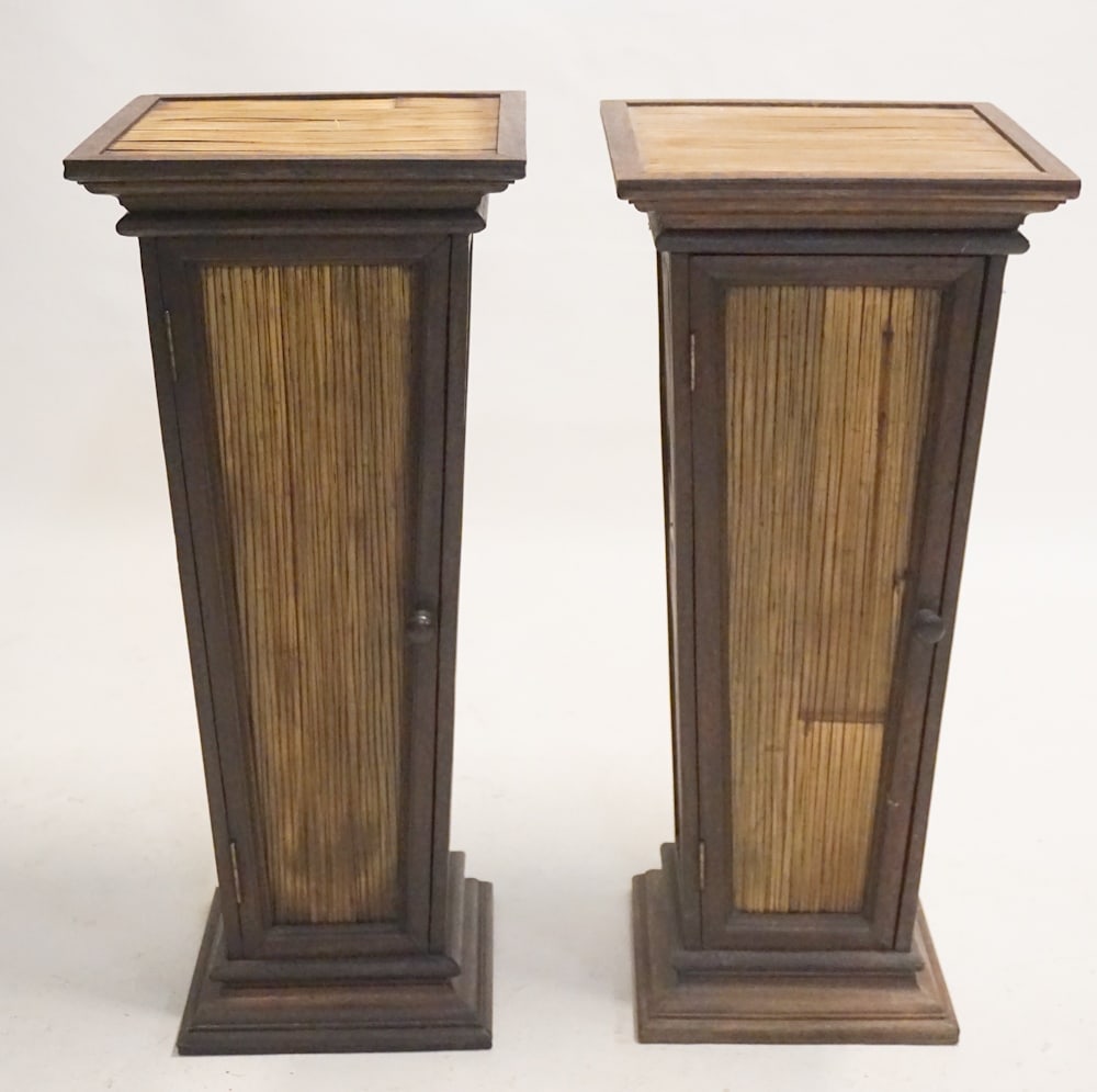 Pair Oriental Deco Side Cabinet Display Stands (1 of 3)