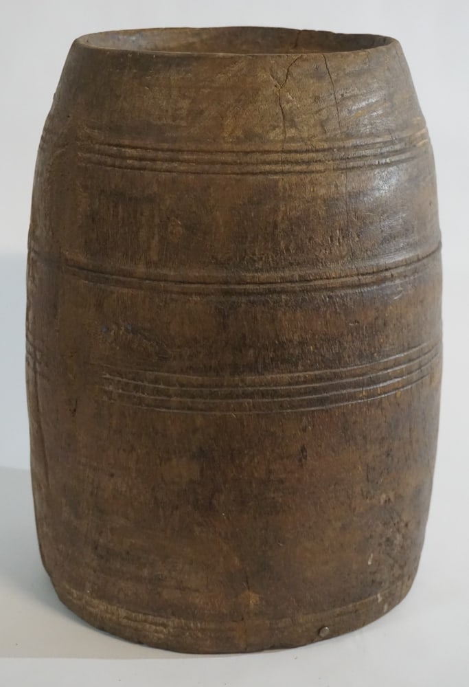 Large Antique Turned Burlwood Preserve Jar (1 of 5)