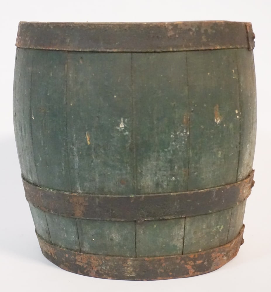 Antique Wrought Steal Bound & Painted Barrel (1 of 4)