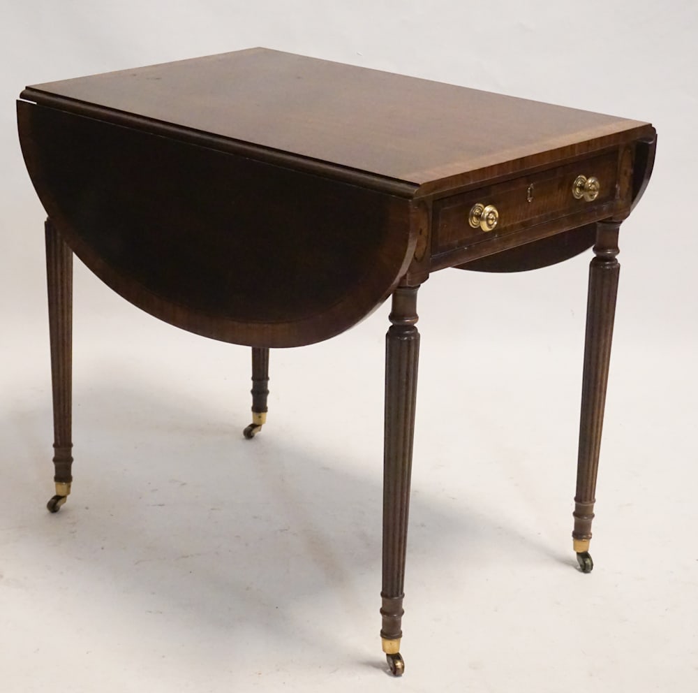 Vintage English Inlaid Mahogany Pembroke Table (1 of 1)