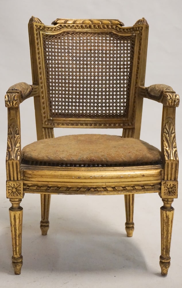 French Gilt Louis XV Style Childs Armchair (1 of 3)