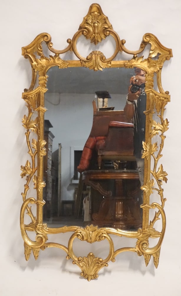 Chippendale Style Carved & Gilt Looking Glass (1 of 4)