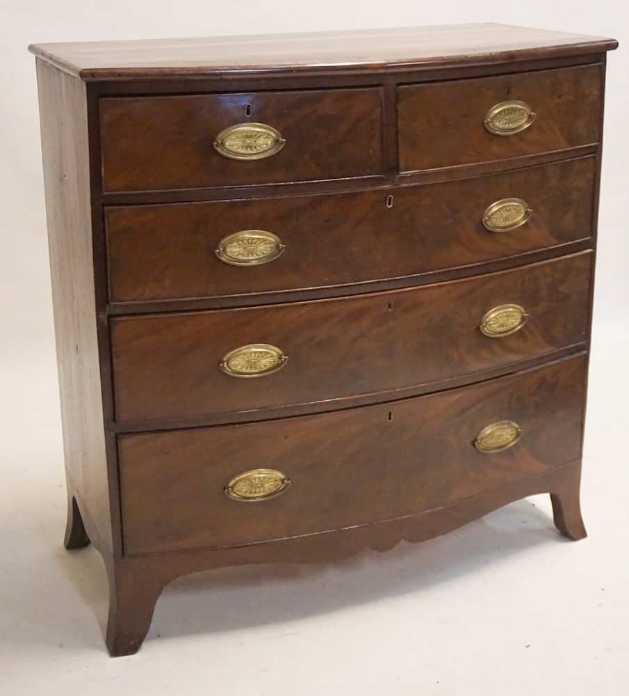 British George III Mahogany Bow Front Chest (1 of 4)