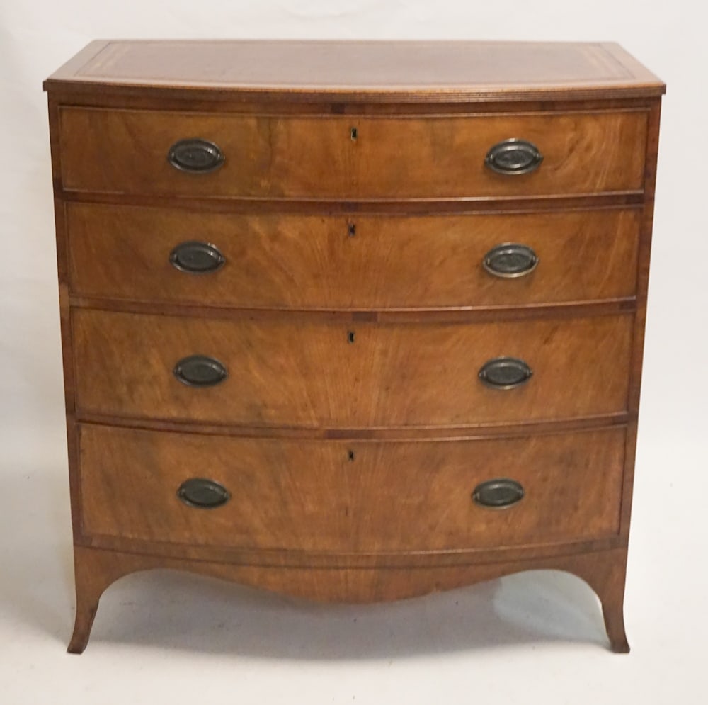 British George III Mahogany Bow Front Chest (1 of 5)