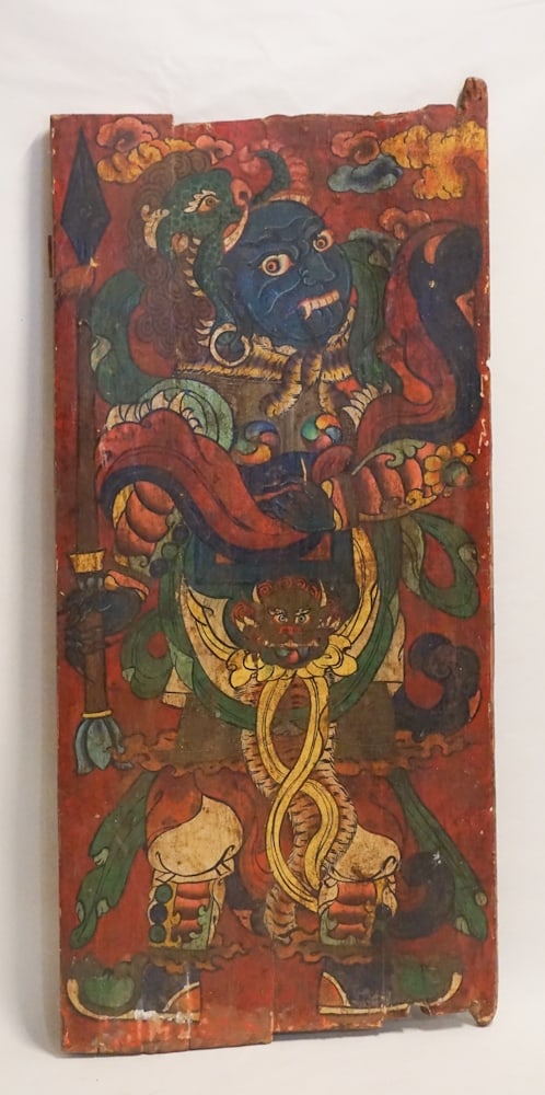 Antique Paint Decorated Himalayan Hut Door (1 of 4)