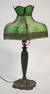 Arts & Crafts Slag Glass & Iron Table LampÂ 