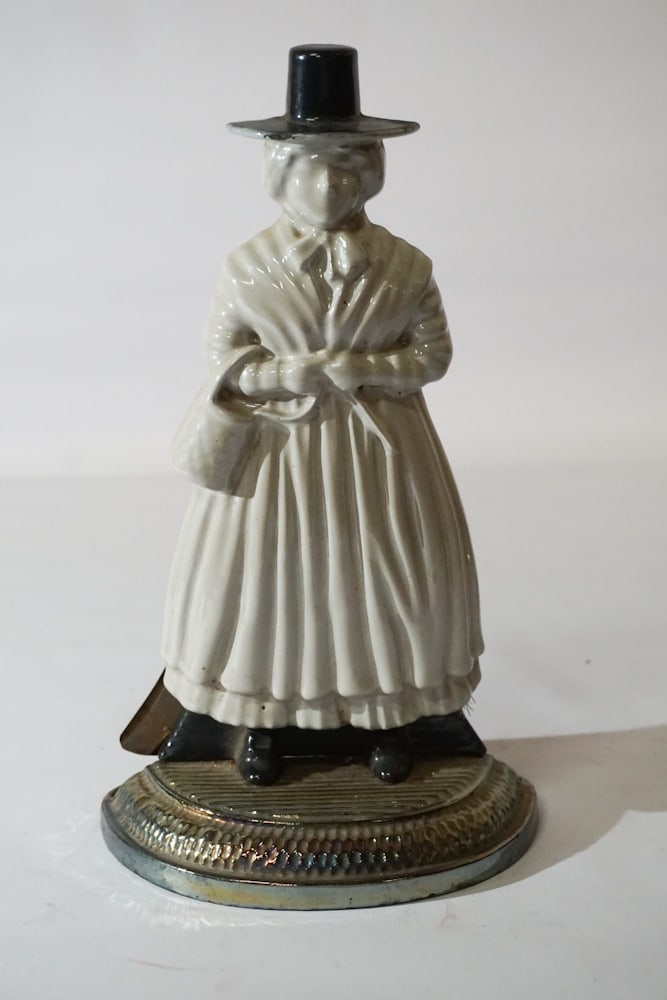 Antique Cast Iron Enameled Fireplace Tool Stand (1 of 2)