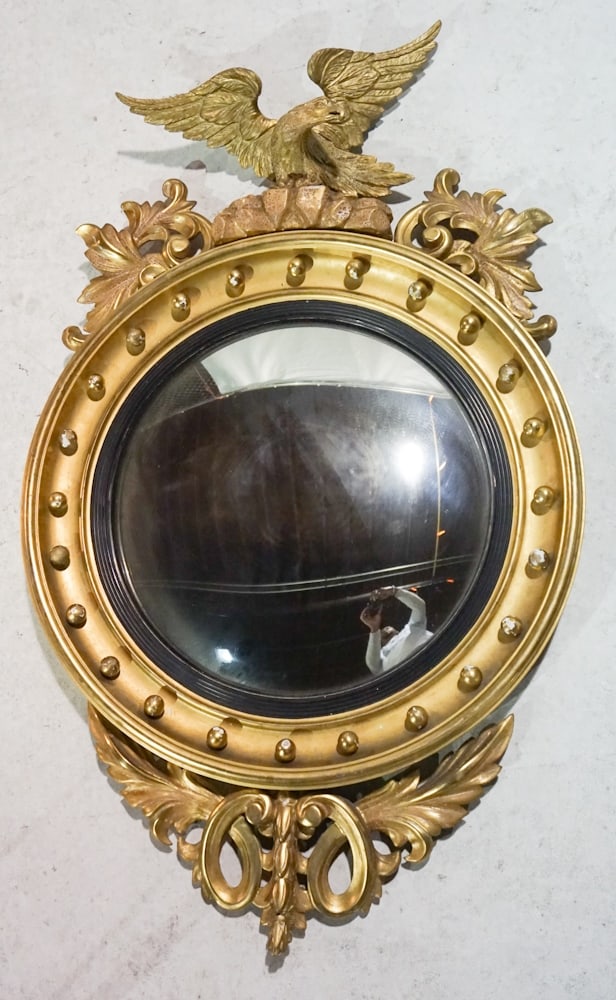 English Regency Style Carved & Gilt Bullseye Mirror (1 of 4)