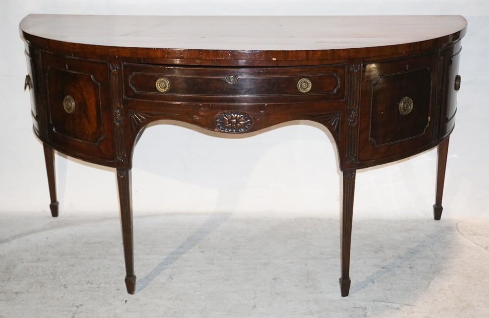 English Regency Mahogany Demilune Sideboard (1 of 5)