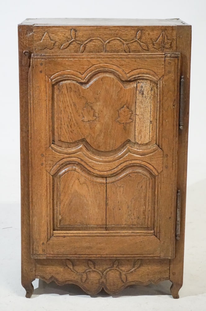 Antique French Provincial Carved Oak Side Cabinet (1 of 6)