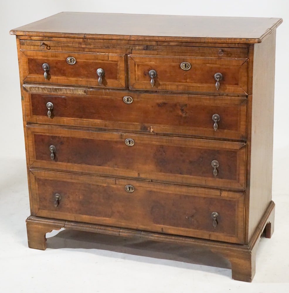 George III Inlaid Yew Wood & Mahogany Chest (1 of 5)