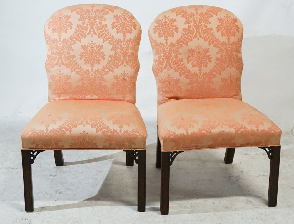 Pair Chippendale Style Mahogany Side Chairs (1 of 2)