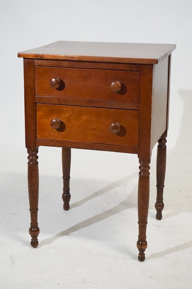 American Federal Cherry Wood Two Drawer Side Table (1 of 5)