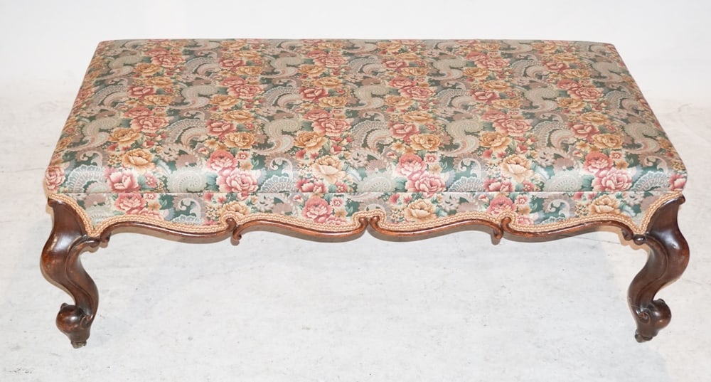 Renaissance Revival Carved Rosewood Ottoman (1 of 3)